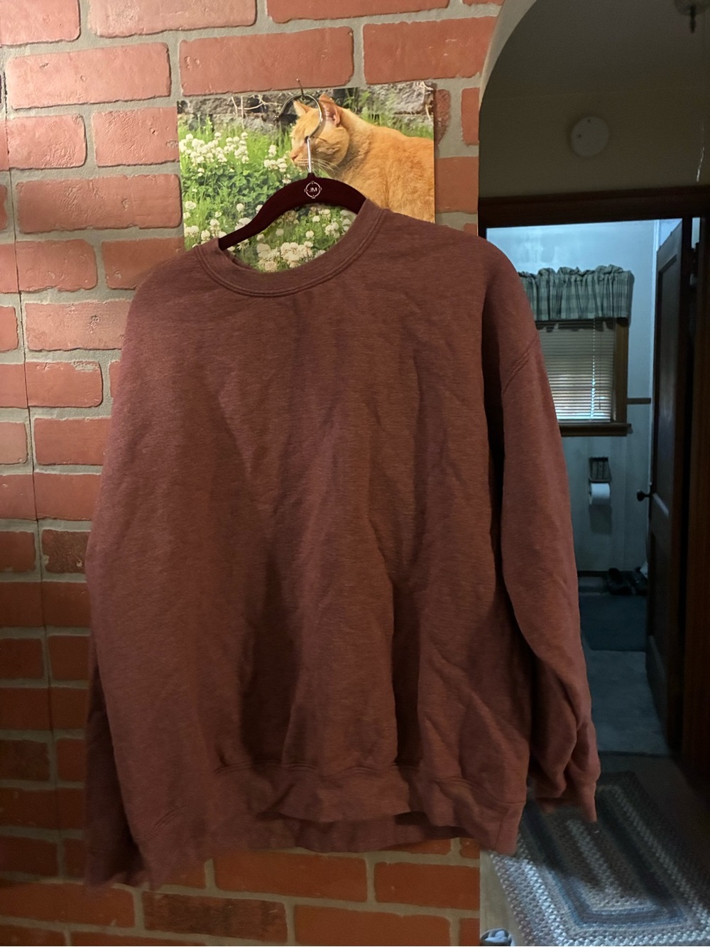 Gildan Men's Crewneck Sweater in Rust Brown